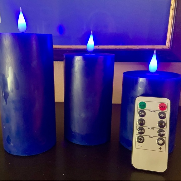 Other - NEW Blue Flameless Candle Set